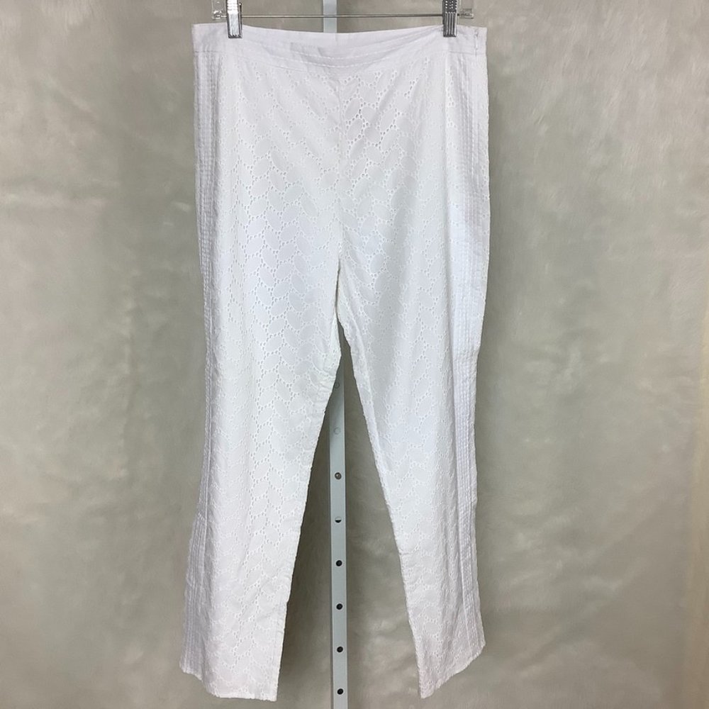 Calypso St. Barth White Eyelet Lace Songshu Pant NWT M
